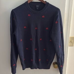 Men’s JCREW navy blue lobster crew neck sweater